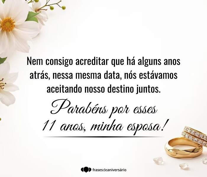 33 Mensagens de 11 Anos de Casados – Frases de Aniversário